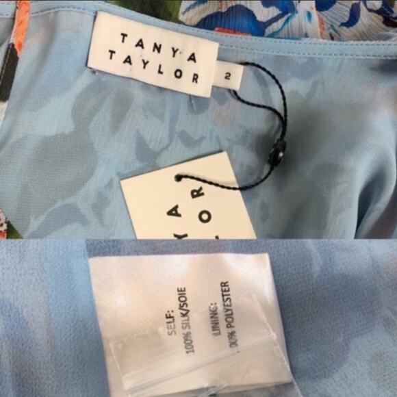 NWT Tanya Taylor watercolor daisy silk blouse - Picture 6 of 6